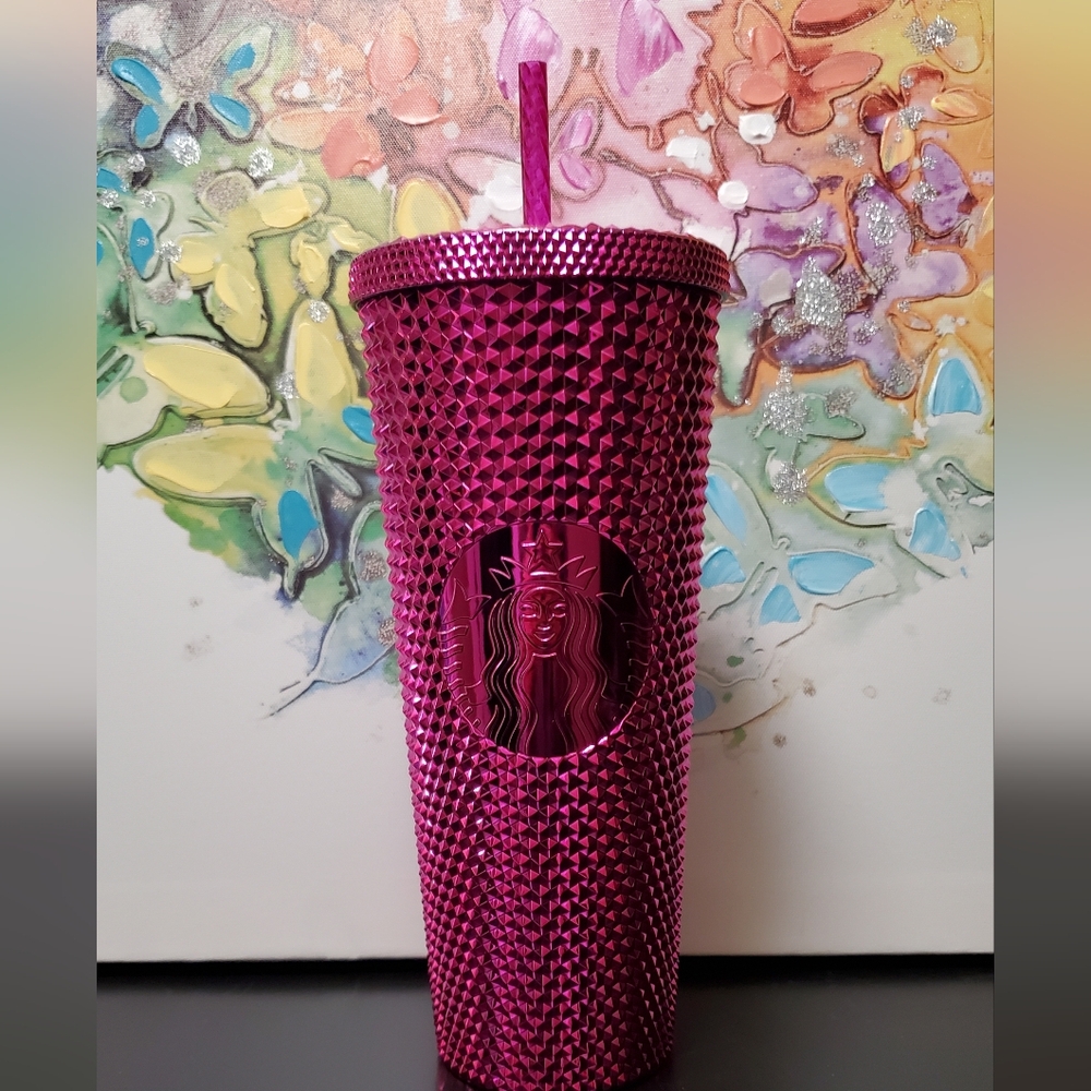 Starbucks Tumbler Sangria Studded Magenta 24 OZ